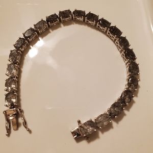 Tourmalinated Quart Sterling Bracelet